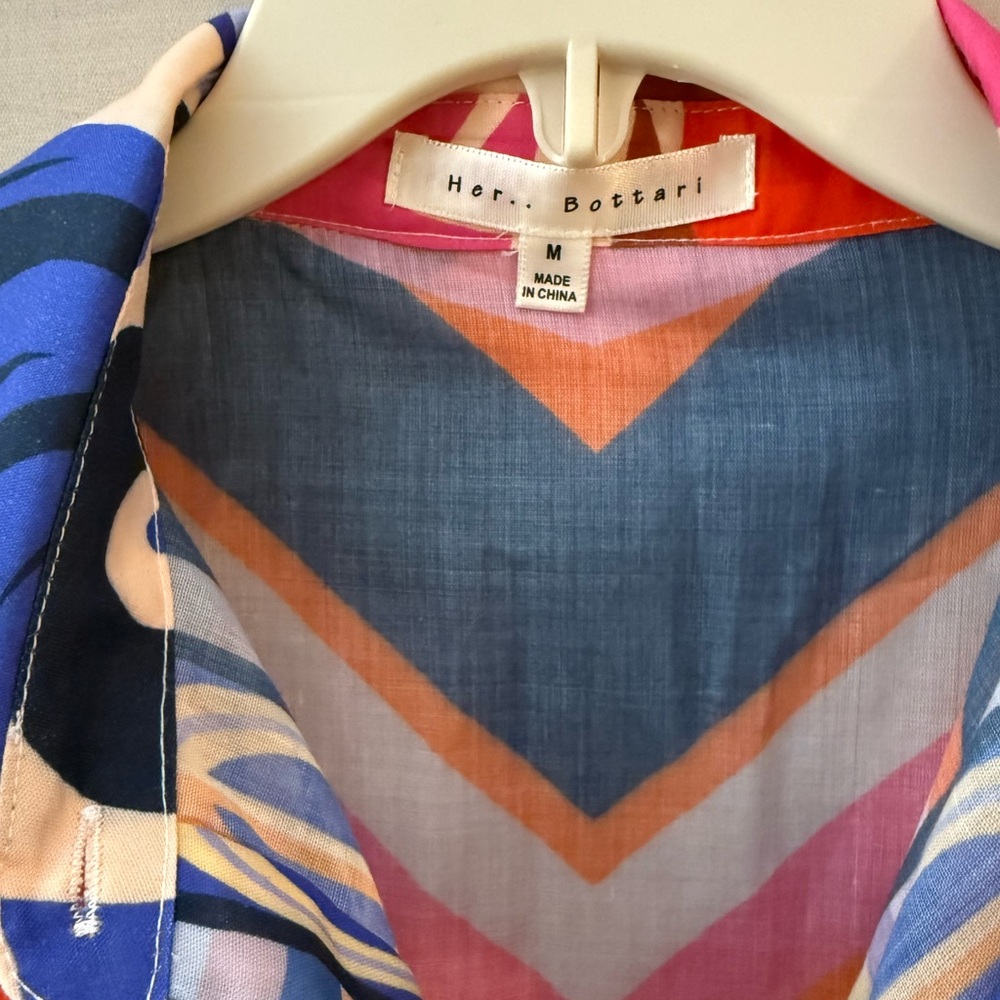Colorful Geometric Patterned Button Up Resort Tunic - Picture 4 of 8